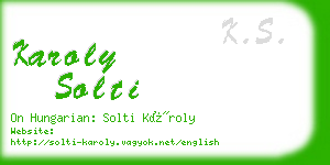 karoly solti business card